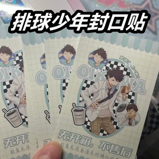 排球少年及川徹高顏值貼紙 台灣出貨 手賬素材貼 飛機盒打包必備 動漫周邊 卡通可愛收藏盲盒, 1個, 及川徹封口貼【9.5*5CM】,1張