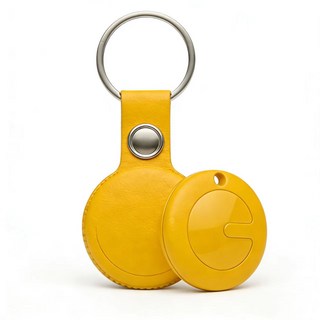 GPS定位器 安卓/蘋果通用Find Tag全球定位器 追蹤器 防丟器 兒童老人定位神器 寵物防丟器, 黃色【台灣芯片】+送皮套,安卓/蘋果通用版, 1個