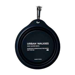 어반워키스 강아지 휴대용 접이식 실리콘 물그릇 350ml, 1개, 블랙
