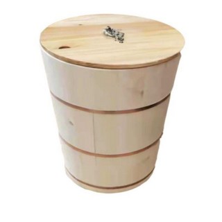 고로쇠물통 편백나무 말통 전통 족욕 바가지 원목 소품 편백, 1개, 무도장50CM나무통+전체뚜껑쌀통