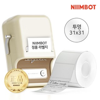 NIIMBOT 라벨프린터 라벨지 님봇 시노링크 B21 / B1 전용, 1개, A-46) 원형 투명 31x31