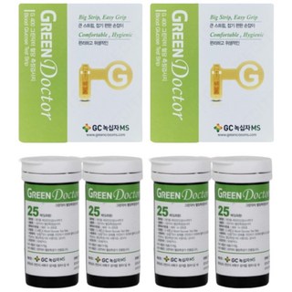 녹십자 그린닥터 혈당 시험지 1OO매=2통 측정 가능 당뇨 검사지 스트립 체크지