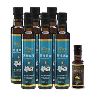 【iSSana 愛善那】頂級純黑種草油加贈黑芥末籽油, 6個, 250ml