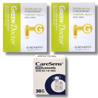 그린닥터 시험지 100매+침 100개+솜 100매 GC 녹십자 메디스 MS 혈당 측정 검사지 당뇨 스트립 체크지 strip, 시험지100매+침100개, 1개
