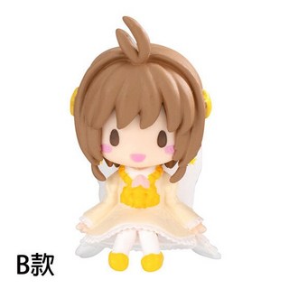 M.M小舖 BANDAI 轉蛋 扭蛋 庫洛魔法使充電線公仔 P4 小櫻 木之本櫻 全6款, 1個, B款/黃洋裝款1D372