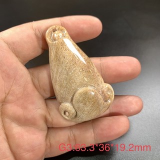 珊瑚玉菊花石雕刻墜飾 G4，天然玉石，獨特紋理，居家擺設，精美禮品, 1個