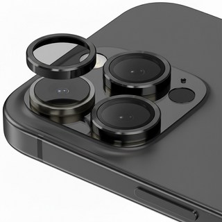 메탈 프레임 링 휴대폰 카메라 렌즈 강화유리 액정보호필름 블랙, 1개