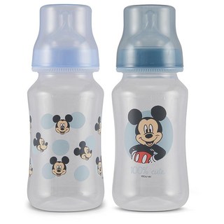 Disney 미키 마우스 아기 젖병 325ml(11온스) 남아 또는 여아용 | 신생아 및 모든 아기를 위한 커버가 있는 유아용 모래시계 모양의 병 2팩 | 베이비 샤워용 BPA, 미키 마우스 IV
