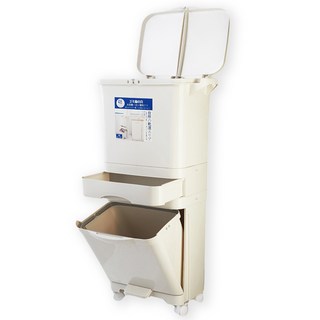 isona 48L 三層單蓋 腳踏式按壓 分類垃圾桶