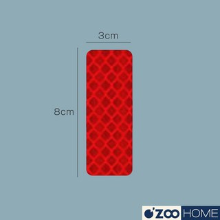 汽車 夜間安全警示 防水耐用 多色可選 簡易DIY, 紅色｜10貼裝｜反光貼條, 1個