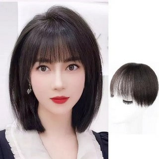 紐約精品 女真髮髮片 透氣假髮片 輕量隱形增髮量 9*9cm短直髮, 深棕色,遞針款, 1個