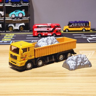 【台灣出貨】中款工程砂石車玩具車/水泥車/油罐車 攪拌水泥車 工程車玩具 合金工程車 砂石車玩具, 1個, 砂石車