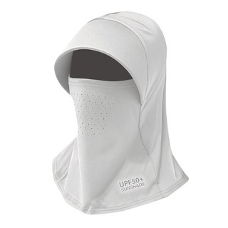 防曬頭套涼感面罩, 淺灰