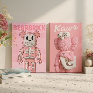 세잔느화실 인테리어 팝아트 거실그림 베어브릭 포스터 15종, 캔버스액자 (21x26cm)