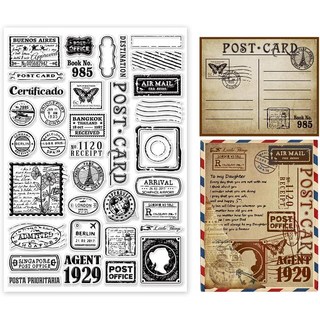 PVC 클리어 스탬프 우표 도안 스크랩북 다이어리 꾸미기 포토카드 메이킹 핸드메이드 용품 29.7x21cm, 1개