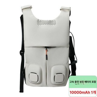 입는에어컨 냉풍기 야외 이동식 쿨러 백팩 허리걸이형, 그레이 (10000mAh 보조배터리 포함) B, S 프리사이즈(45~95KG)
