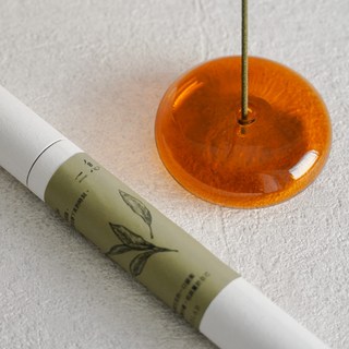 UDlab日本線香，天然薰香，兵庫薰香，居家香氛，臥香療癒，一息線香搭配甜甜圈線香座，15支四款可選, 抹葉 Midoriha｜琥珀甜甜圈線香座