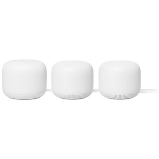 구글 네스트 WiFi - AC2200(2세대) 라우터 및 애드온 액세스 포인트 메시 Wi-Fi 시스템(3팩 스노우), 3Pack, Snow