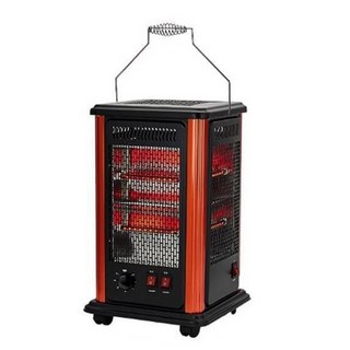 유니맥스 타이머 오방난로 5방향 개별난방 전기 히터, 블랙레드