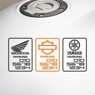 심플한 오토바이 주차번호스티커 순정형디자인 전화번호데칼, 1개, 검정