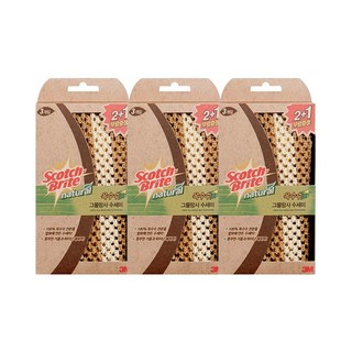 3M 내츄럴 옥수수 그물망사 수세미, 3세트, 3개