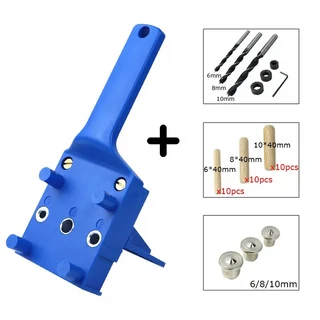 문짝지그 목공 휴대용 드릴 펀칭 로케이터 도구 장붓 슬롯 보조 고정 DIY, 02 BLUE COMBINATION 2