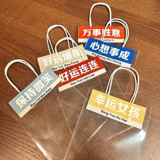 鮮花手提袋 網紅透明禮品袋 花束單支花袋 情人節教師節創意禮袋, 1個