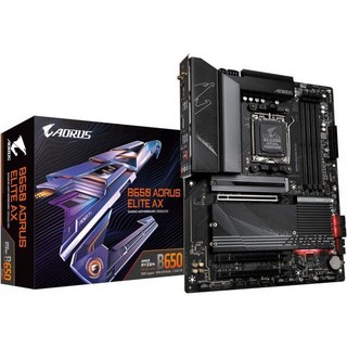 기가바이트 B650 AROUS 엘리트 AX AM5 LGA 1718 AMD ATX 5년 보증 DDR5 M.2 PCIe 5.0 USB 3.2 Gen2X2 타입C WiFi 6E 2., B650 AORUS ELITE AX
