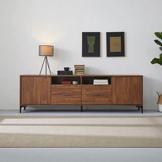 스크레치강한 기숙사 숙소 거실장 안방 TV받침대 티비장 30평형 선반 자취, 멀바우