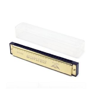 전문가용 클래식 하모니카 24홀, 1개, 골드, 투명케이스