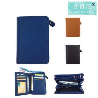 【喜番屋】十字紋牛皮2折中夾【LH323】真皮 短夾 皮夾 錢包 男夾 女夾