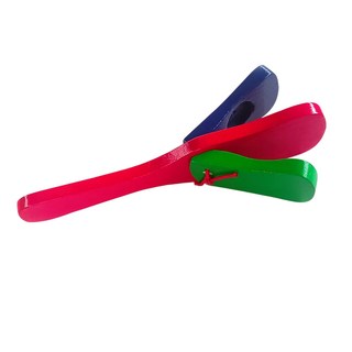 雙色手響板 兒童樂器 手搖鈴 奧福音樂 節奏樂器 打擊樂器, 1個, 藍綠撞色款