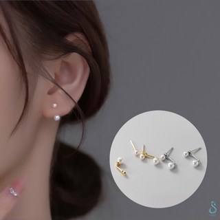 SUMMER 925純銀 雙珍珠兩戴 純銀耳環