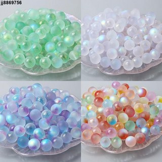 手工串珠琉璃珠10mm 8mm直孔圓形磨砂灑金珠子diy串珠配件手工琉璃古風材料