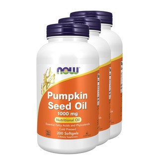 NOW Foods 南瓜籽油1000mg軟膠囊, 200顆, 3罐
