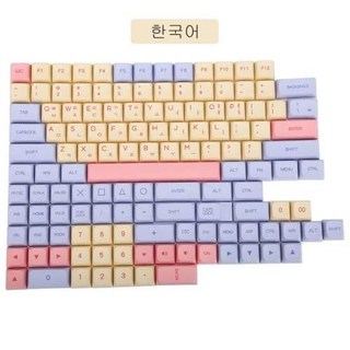 PBT 키캡 XDA 프로필 맞춤형 영어 KR RU 염료 승화 체리 MX 104 87/61 기계식 키보드용 132 키, 2) MH Korean, 없음, 없음
