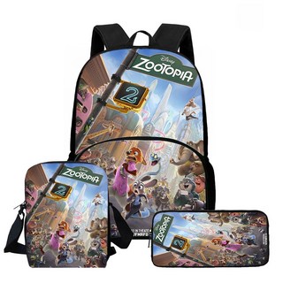 Zootopia 2 瘋狂動物城2 超大容量高清圖案學生書包套裝, 3PKWZA2033