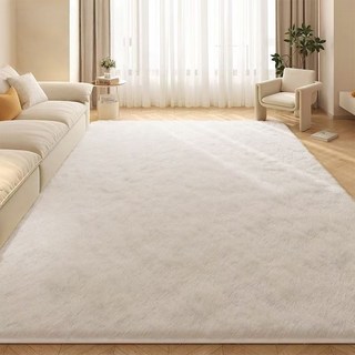 Fowod 물세탁이 가능한 부드러운 극세사 토끼털 카펫 침실 거실 인테리어