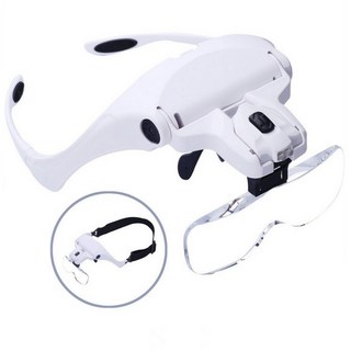 WISFOR 안경 확대경 헤드형 돋보기 화이트, 1개