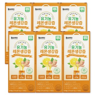 헬씨루틴 유기농 레몬생강즙 원액 100% 스틱, 6개, 210g