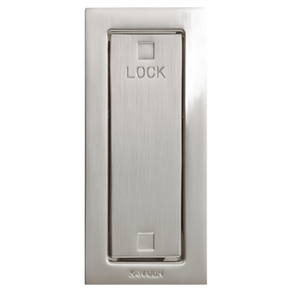 KAWAJUN KR-01拉門指示鎖 漂浮門鎖 幽靈門鎖 質感鐵灰色 銀色 適用4/5公分門厚, 1套