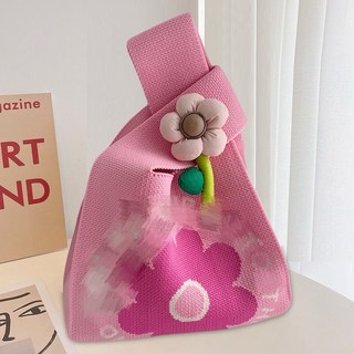 日系女生包包 質感包包 韓版小眾逛街包 針織單肩包 手提包 交換禮物 生日畢旅 手拎包 貓咪編織包 逛街包B293