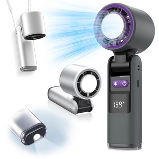 KEXMOO 휴대용 에어컨 손선풍기 급속냉각 무선 접이식 BLDC 핸디형 선풍기 199단, 블랙