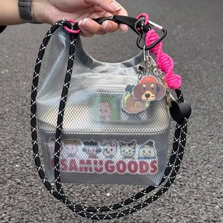 가볍고 편한 투명한 방수 가방 휴대용 원숄더 젤리 가방 여행 핸드백 7종, E.화이트소형수영가방