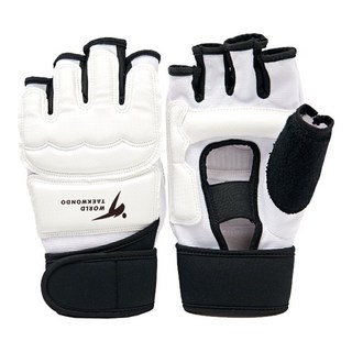 拳擊手套半指拳套成人兒童散打男女搏擊護具跆拳道護手腳套, 激戰白手套XS（身高120cm以下）, 1個