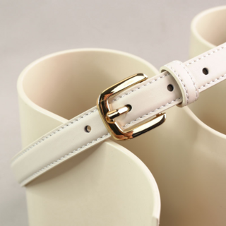 頭層牛皮女士皮帶 真皮百搭裝潢腰帶 配裙子窄褲, 米白色, 100cm