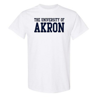 University of Akron Zips 베이직 블록 팀 컬러 티셔츠 화이트.
