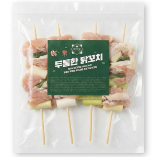 두툼한 2배 닭꼬치 (500g) 캠핑꼬치 닭다리살 밀키트, 500g, 2개