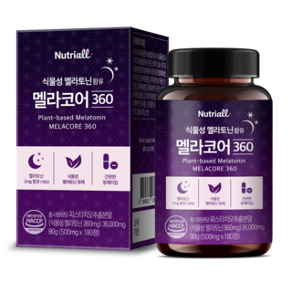 뉴트리올 식물성 멜라토닌 함유 멜라코어 360 90g, 1개, 180정