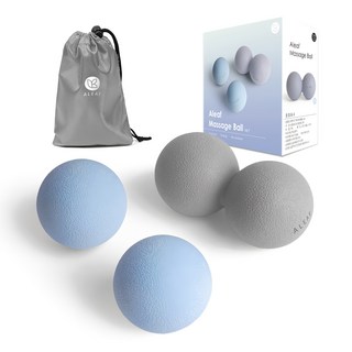 ALEAF 按摩指壓球 單顆2入 + 花生球套組, 1套, 單顆天空藍 + 花生球灰色